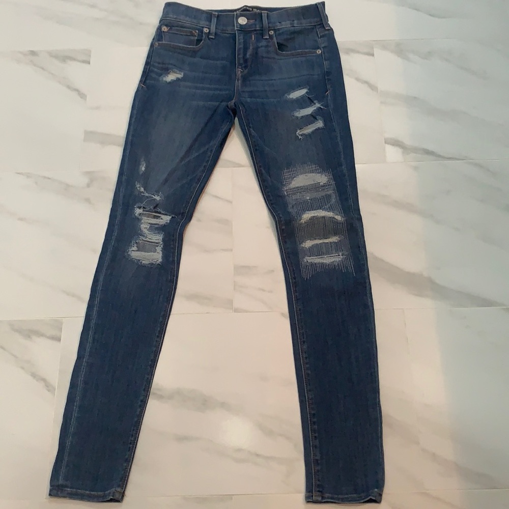 Express ripped skinny jeans.
